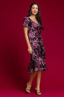 Roman Purple Floral Shimmer Fit & Flare Dress 9 Roman Purple Floral Shimmer Fit & Flare Dress -Roman Sales Shop unnamed file 3058