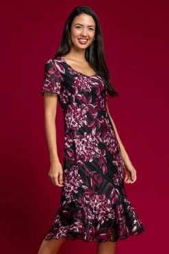 Roman Purple Floral Shimmer Fit & Flare Dress 11 Roman Purple Floral Shimmer Fit & Flare Dress -Roman Sales Shop unnamed file 3060
