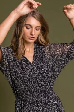 Roman Black Ditsy Floral Midi Wrap Dress 11 Roman Black Ditsy Floral Midi Wrap Dress -Roman Sales Shop unnamed file 3064