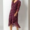 Roman Red Ditsy Floral Chiffon Frill Midi Dress -Roman Sales Shop unnamed file 3072