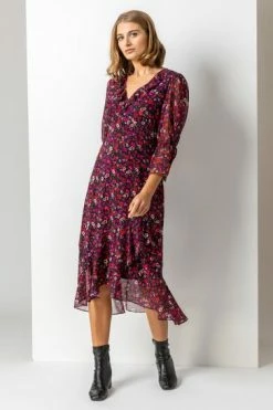 Roman Red Ditsy Floral Chiffon Frill Midi Dress 13 Roman Red Ditsy Floral Chiffon Frill Midi Dress -Roman Sales Shop unnamed file 3077