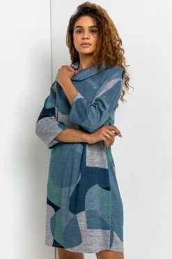 Roman Blue Abstract Print Cowl Neck Dress 11 Roman Blue Abstract Print Cowl Neck Dress -Roman Sales Shop unnamed file 3082