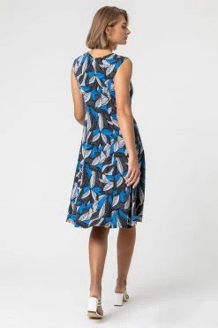 Roman Grey Textured Leaf Print Fit & Flare Dress 8 Roman Grey Textured Leaf Print Fit & Flare Dress -Roman Sales Shop unnamed file 3084