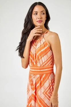 Roman Orange Boho Print Halterneck Maxi Dress 11 Roman Orange Boho Print Halterneck Maxi Dress -Roman Sales Shop unnamed file 3096