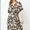 Roman Black Petite Floral Print Shirt Dress
