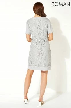 Roman Grey Lace Shift Dress -Roman Sales Shop unnamed file 31