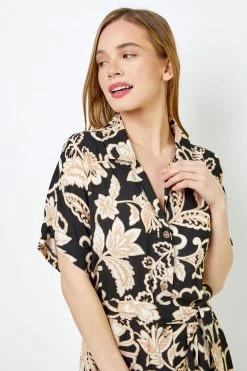 Roman Black Petite Floral Print Shirt Dress 11 Roman Black Petite Floral Print Shirt Dress -Roman Sales Shop unnamed file 3102