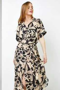 Roman Black Petite Floral Print Shirt Dress 12 Roman Black Petite Floral Print Shirt Dress -Roman Sales Shop unnamed file 3103