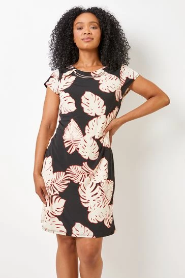 Roman Black Petite Floral Print Shift Dress 7 Roman Black Petite Floral Print Shift Dress - Image 5