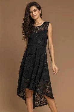Roman Black Lace Dipped Hem Fit & Flare Dress 11 Roman Black Lace Dipped Hem Fit & Flare Dress -Roman Sales Shop unnamed file 3129