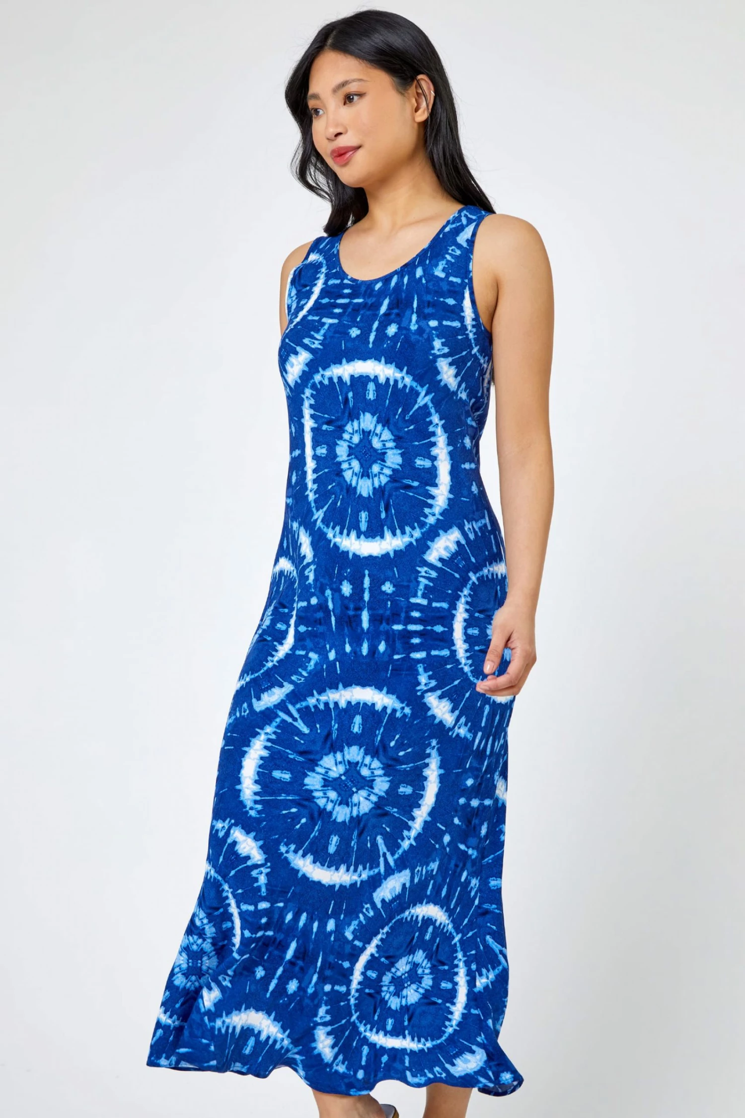 Roman Blue Petite Tie Dye Print Maxi Dress 3 Roman Blue Petite Tie Dye Print Maxi Dress