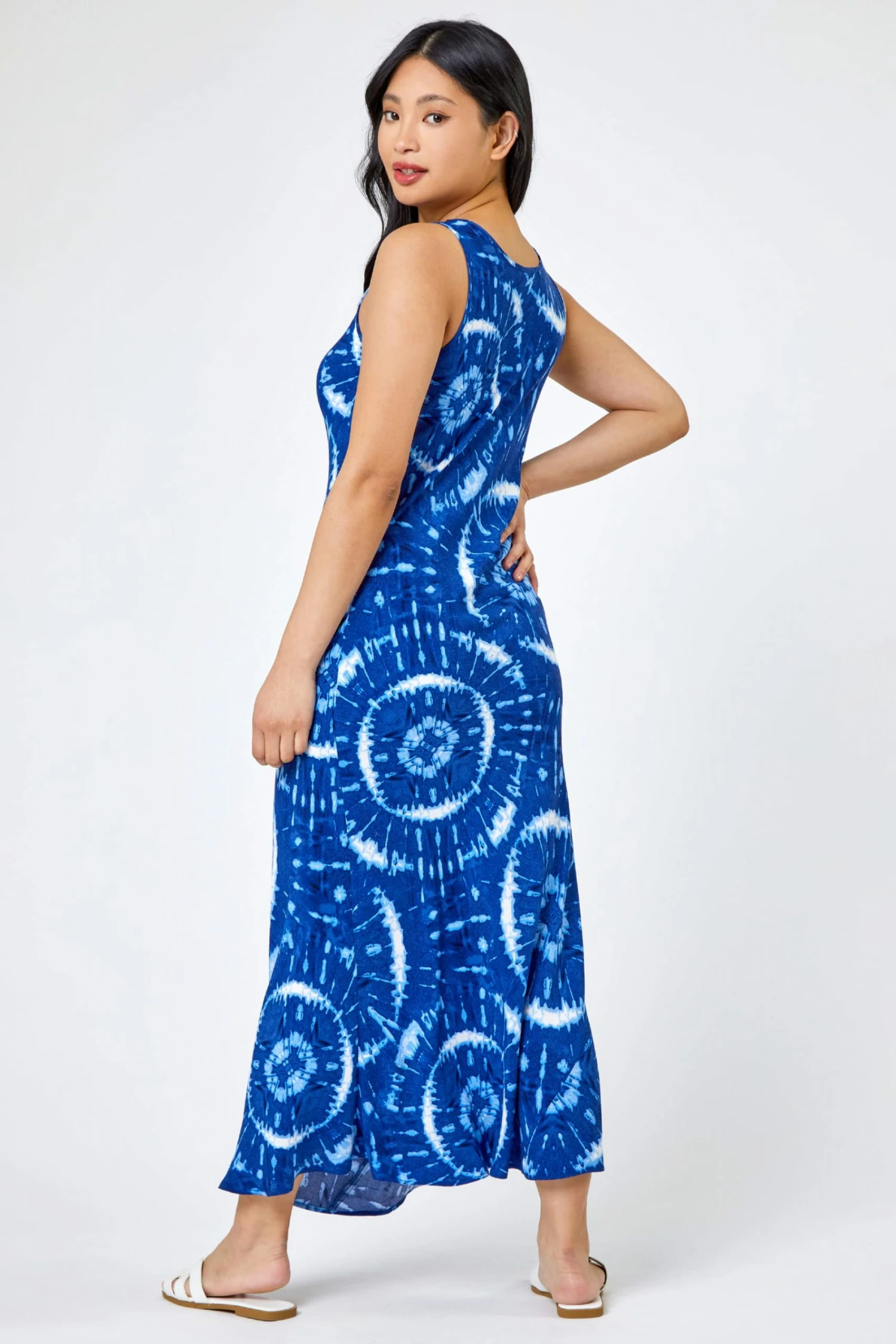 Roman Blue Petite Tie Dye Print Maxi Dress 4 Roman Blue Petite Tie Dye Print Maxi Dress - Image 2