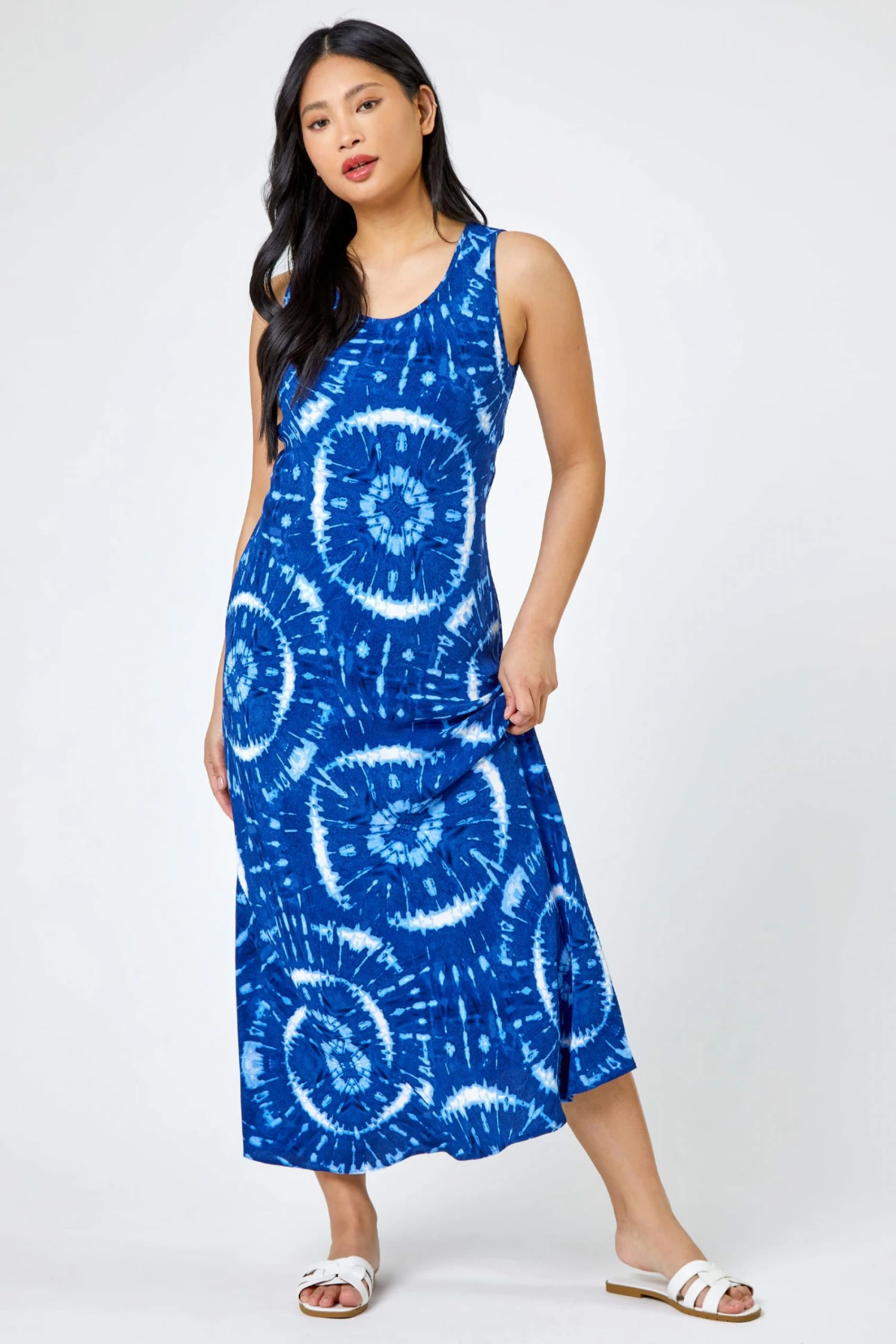Roman Blue Petite Tie Dye Print Maxi Dress 5 Roman Blue Petite Tie Dye Print Maxi Dress - Image 3