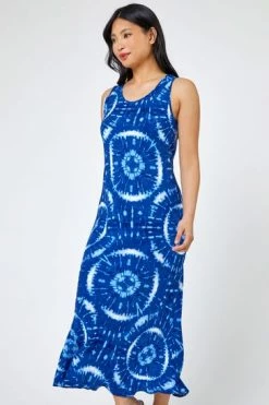 Roman Blue Petite Tie Dye Print Maxi Dress 12 Roman Blue Petite Tie Dye Print Maxi Dress -Roman Sales Shop unnamed file 3134