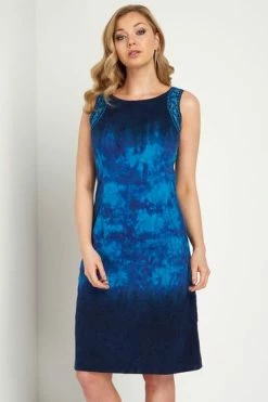 Roman Blue Tie Dye Print Shift Dress -Roman Sales Shop unnamed file 3140