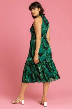 Roman Green Textured Leaf Print Tiered Maxi Dress 8 Roman Green Textured Leaf Print Tiered Maxi Dress -Roman Sales Shop unnamed file 3169