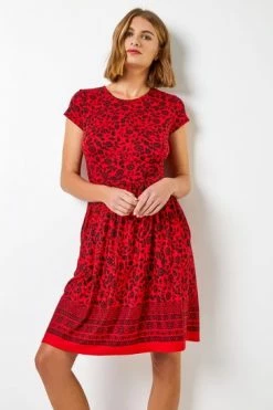 Roman Red Floral Border Print Fit & Flare Dress 11 Roman Red Floral Border Print Fit & Flare Dress -Roman Sales Shop unnamed file 3177
