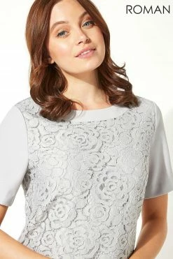 Roman Grey Lace Shift Dress -Roman Sales Shop unnamed file 32