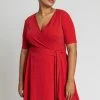 Roman Red Curve Shimmer Wrap Dress -Roman Sales Shop unnamed file 3203
