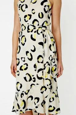 Roman Yellow Animal Print Tie Waist Midi Dress 8 Roman Yellow Animal Print Tie Waist Midi Dress -Roman Sales Shop unnamed file 3224
