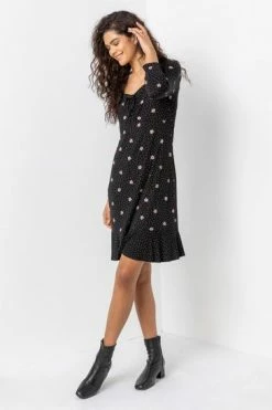 Roman Black Tie Front Floral Tea Dress 11 Roman Black Tie Front Floral Tea Dress -Roman Sales Shop unnamed file 3230