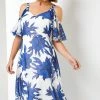 Roman Blue Linear Floral Print Cold Shoulder Dress 1 Roman Blue Linear Floral Print Cold Shoulder Dress -Roman Sales Shop unnamed file 3236