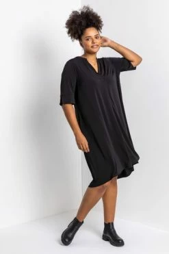 Roman Black Curve Notch Neck Tunic Dress 12 Roman Black Curve Notch Neck Tunic Dress -Roman Sales Shop unnamed file 3260
