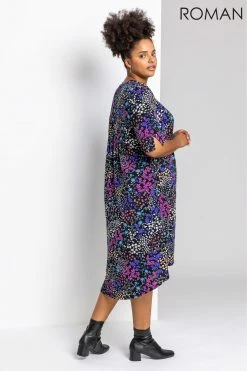 Roman Blue Curve Patchwork Floral Tunic Dress 8 Roman Blue Curve Patchwork Floral Tunic Dress -Roman Sales Shop unnamed file 3279