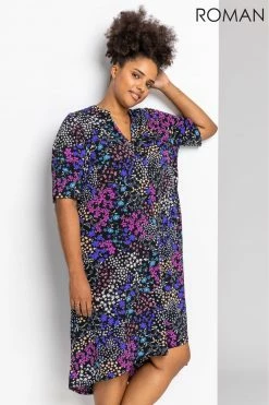 Roman Blue Curve Patchwork Floral Tunic Dress 10 Roman Blue Curve Patchwork Floral Tunic Dress -Roman Sales Shop unnamed file 3281