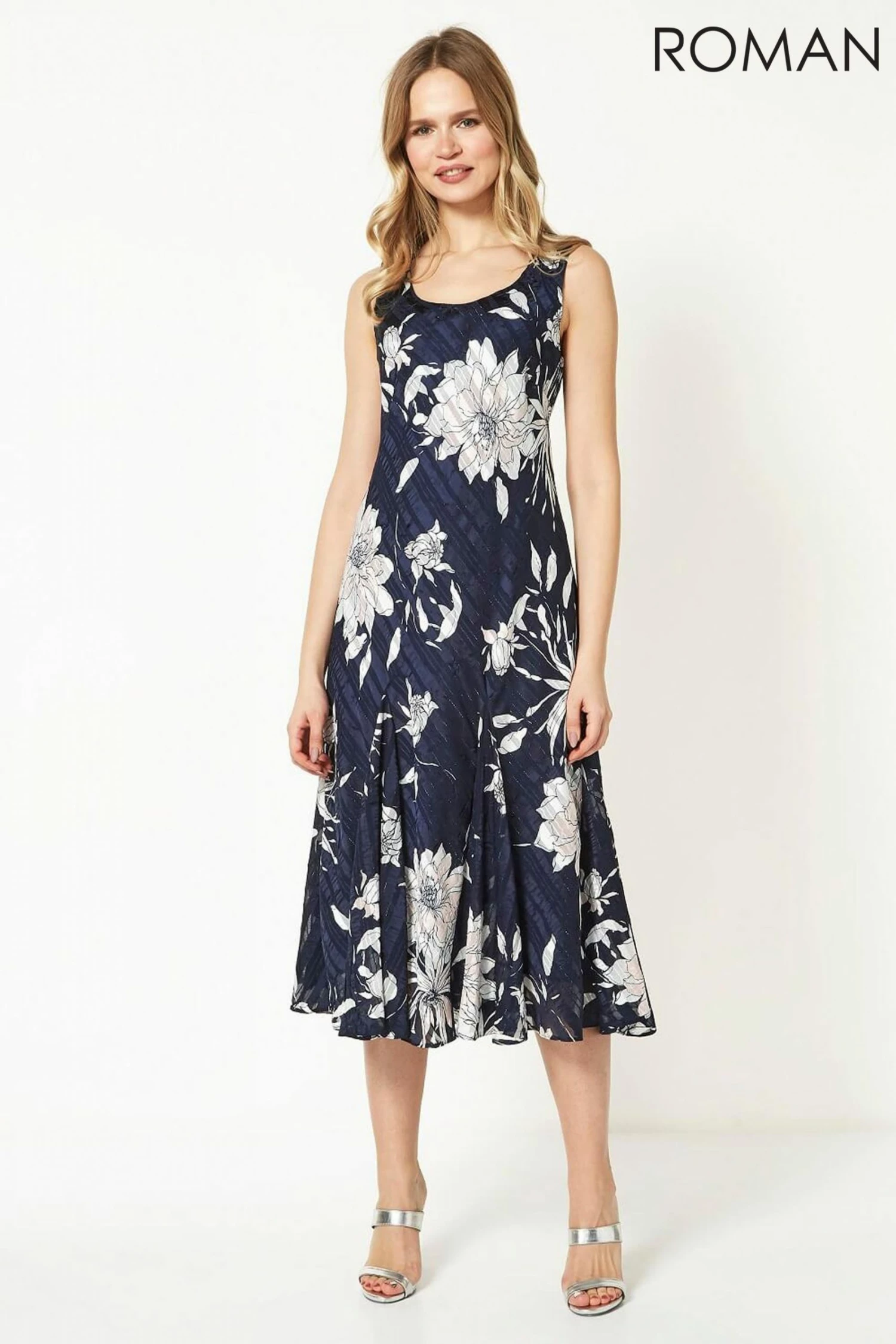 Roman Navy Bias Cut Print 3 Roman Navy Bias Cut Print
