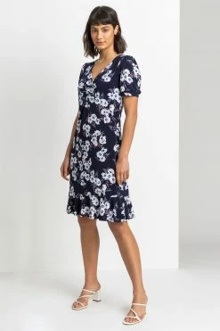 Roman Blue Floral Print Frill Hem Tea Dress 9 Roman Blue Floral Print Frill Hem Tea Dress -Roman Sales Shop unnamed file 3296