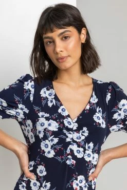 Roman Blue Floral Print Frill Hem Tea Dress 10 Roman Blue Floral Print Frill Hem Tea Dress -Roman Sales Shop unnamed file 3297