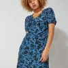 Roman Blue Floral Print Ruched V Neck Skater Dress 2 Roman Blue Floral Print Ruched V Neck Skater Dress -Roman Sales Shop unnamed file 3299