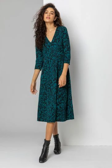 Roman Red Animal Print Jacquard Dress 8 Roman Red Animal Print Jacquard Dress - Image 6