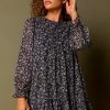Roman Black Paisley Foil Print Tunic Dress