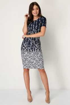 Roman Navy Border Print Floral Shift Dress -Roman Sales Shop unnamed file 332