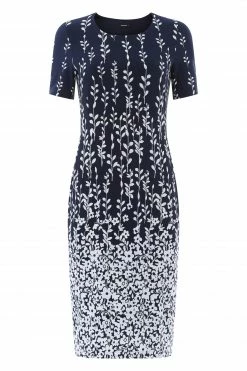 Roman Navy Border Print Floral Shift Dress -Roman Sales Shop unnamed file 333