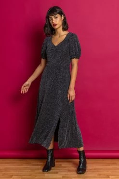 Roman Black Shimmer Sweetheart Neck Midi Dress 9 Roman Black Shimmer Sweetheart Neck Midi Dress -Roman Sales Shop unnamed file 3330