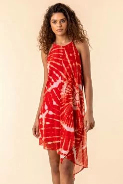 Roman Red Tie Dye Halter Neck Midi Dress 11 Roman Red Tie Dye Halter Neck Midi Dress -Roman Sales Shop unnamed file 3342