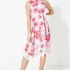 Roman Pink High Neck Floral Print Swing Dress 1 Roman Pink High Neck Floral Print Swing Dress -Roman Sales Shop unnamed file 3343