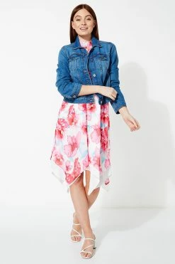 Roman Pink High Neck Floral Print Swing Dress -Roman Sales Shop unnamed file 3345