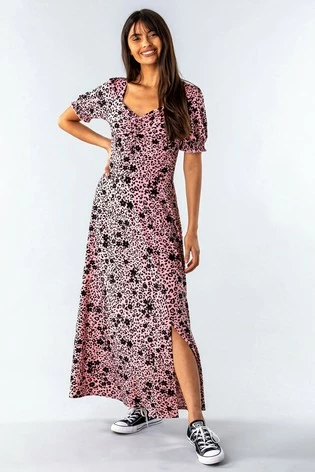 Roman Pink Animal Floral Print Maxi Tea Dress 7 Roman Pink Animal Floral Print Maxi Tea Dress - Image 5