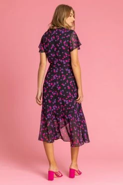 Roman Black Floral Frill Detail Wrap Dress 8 Roman Black Floral Frill Detail Wrap Dress -Roman Sales Shop unnamed file 336