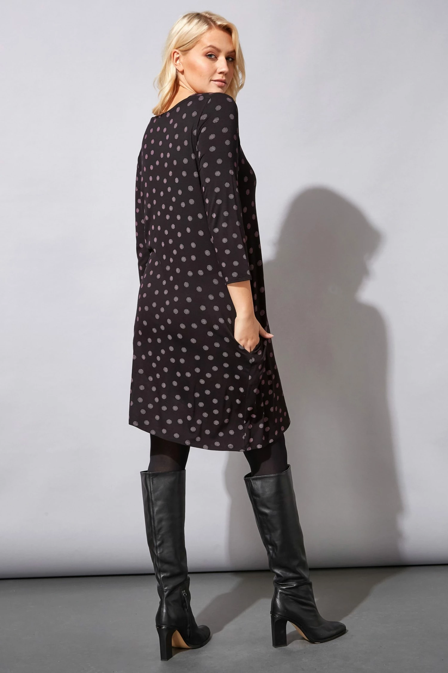 Roman Black Spot Print Swing Dress 5 Roman Black Spot Print Swing Dress - Image 3