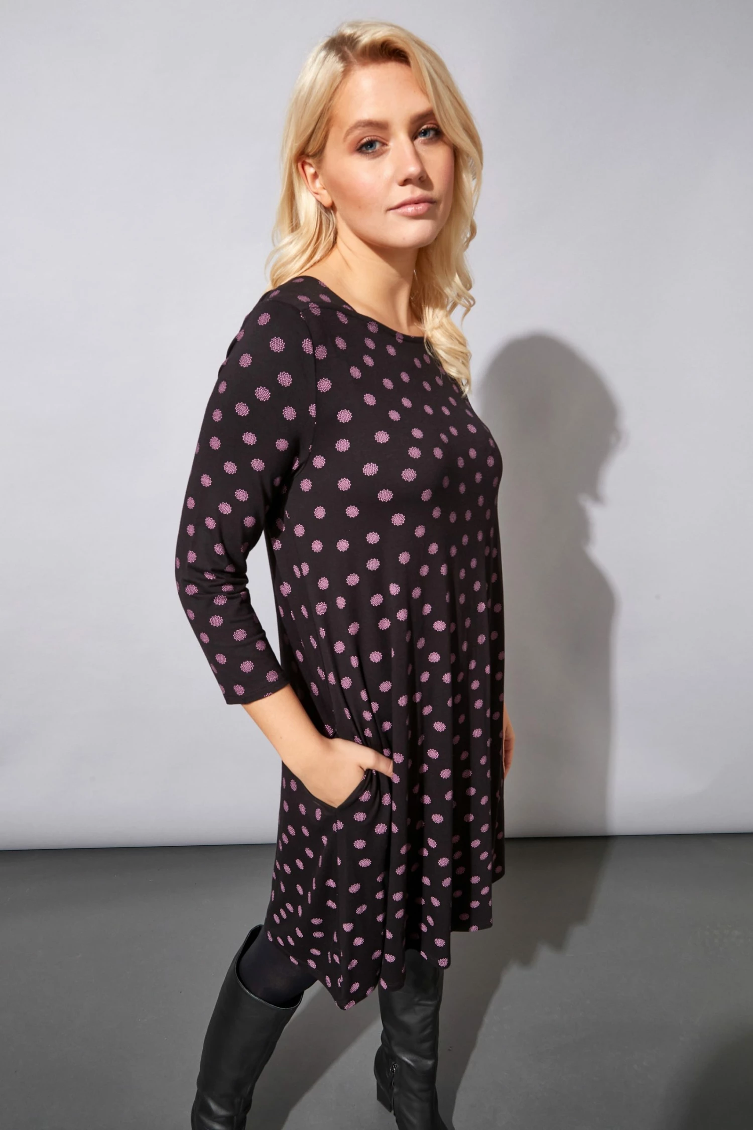 Roman Black Spot Print Swing Dress 6 Roman Black Spot Print Swing Dress - Image 4