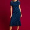 Roman Blue Palm Print Lace Fitted Dress 1 Roman Blue Palm Print Lace Fitted Dress -Roman Sales Shop unnamed file 3364