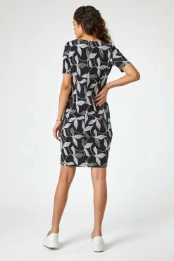 Roman Grey Floral Puff Print Shift Dress 9 Roman Grey Floral Puff Print Shift Dress -Roman Sales Shop unnamed file 3377