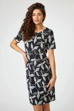Roman Grey Floral Puff Print Shift Dress 11 Roman Grey Floral Puff Print Shift Dress -Roman Sales Shop unnamed file 3379