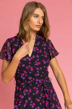 Roman Black Floral Frill Detail Wrap Dress 10 Roman Black Floral Frill Detail Wrap Dress -Roman Sales Shop unnamed file 338