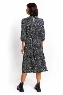 Roman Black Tiered Spot Print Midi Dress 9 Roman Black Tiered Spot Print Midi Dress -Roman Sales Shop unnamed file 3382